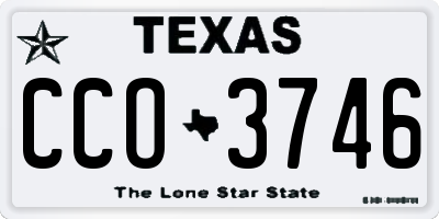 TX license plate CCO3746