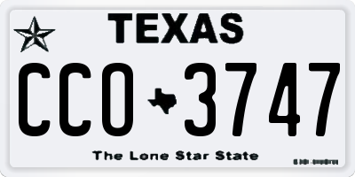 TX license plate CCO3747