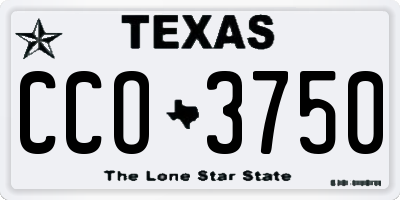 TX license plate CCO3750