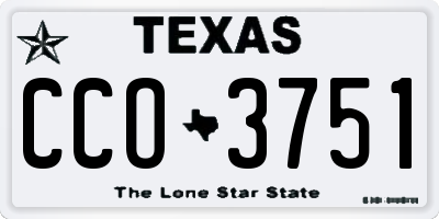 TX license plate CCO3751