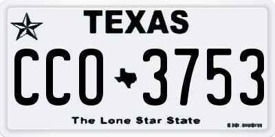 TX license plate CCO3753