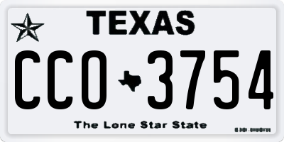 TX license plate CCO3754