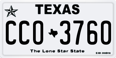 TX license plate CCO3760