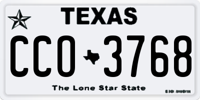 TX license plate CCO3768