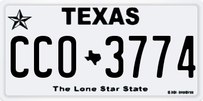 TX license plate CCO3774
