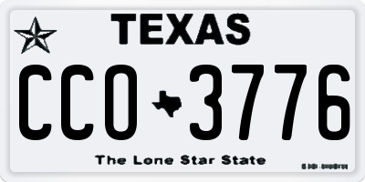 TX license plate CCO3776