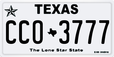 TX license plate CCO3777