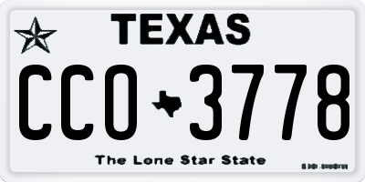 TX license plate CCO3778