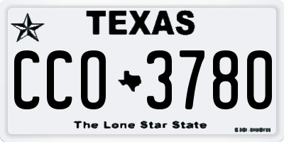 TX license plate CCO3780