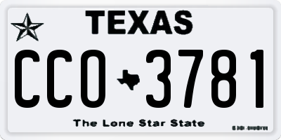 TX license plate CCO3781