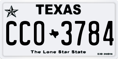 TX license plate CCO3784