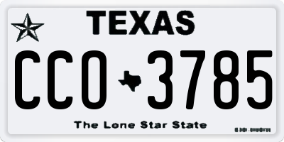 TX license plate CCO3785
