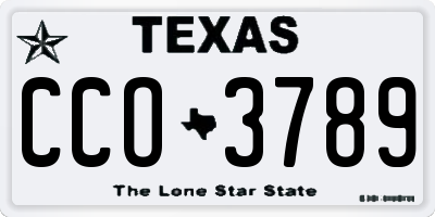 TX license plate CCO3789
