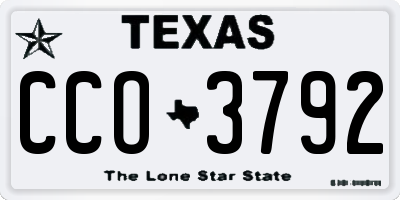 TX license plate CCO3792