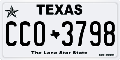TX license plate CCO3798