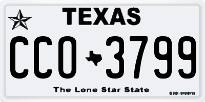 TX license plate CCO3799