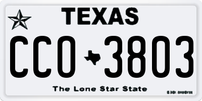 TX license plate CCO3803