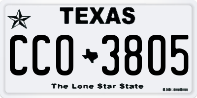TX license plate CCO3805