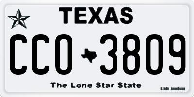 TX license plate CCO3809
