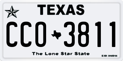TX license plate CCO3811