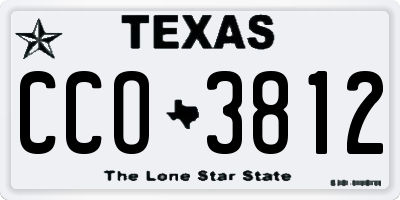 TX license plate CCO3812