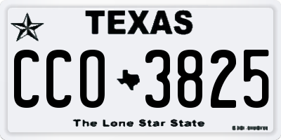 TX license plate CCO3825