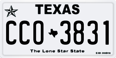 TX license plate CCO3831