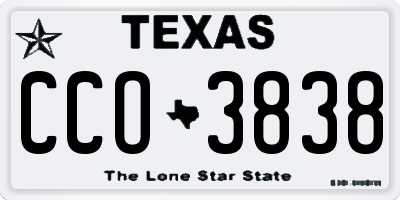 TX license plate CCO3838