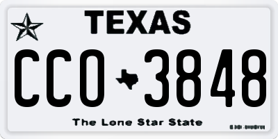 TX license plate CCO3848