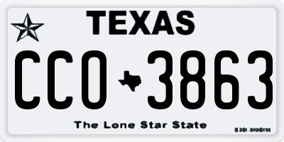 TX license plate CCO3863