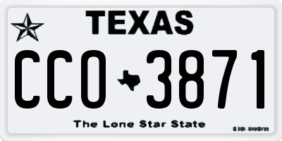 TX license plate CCO3871