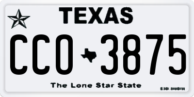 TX license plate CCO3875