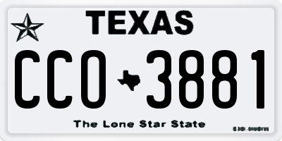 TX license plate CCO3881
