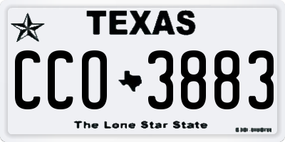 TX license plate CCO3883