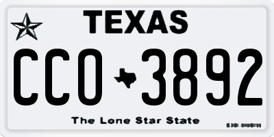 TX license plate CCO3892