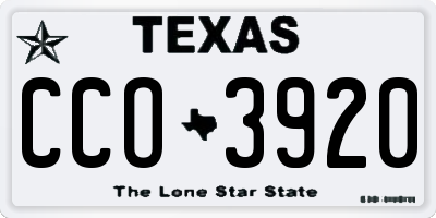 TX license plate CCO3920