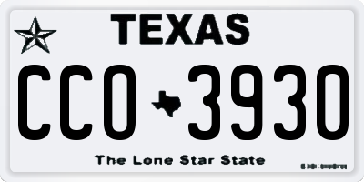 TX license plate CCO3930