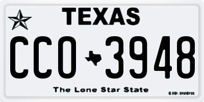 TX license plate CCO3948