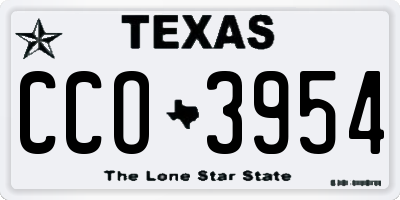 TX license plate CCO3954