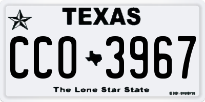 TX license plate CCO3967