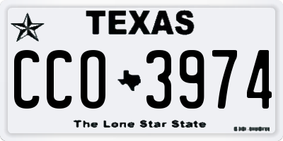 TX license plate CCO3974