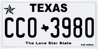 TX license plate CCO3980