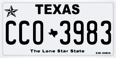 TX license plate CCO3983