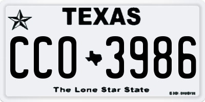 TX license plate CCO3986