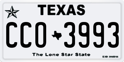 TX license plate CCO3993