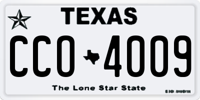 TX license plate CCO4009