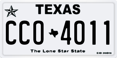 TX license plate CCO4011