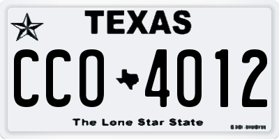 TX license plate CCO4012