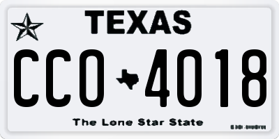TX license plate CCO4018