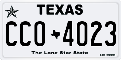 TX license plate CCO4023